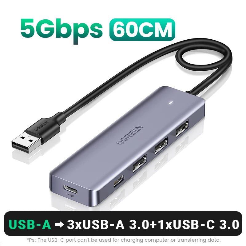 4-Port USB 3.0 Data Hub with Power Supply