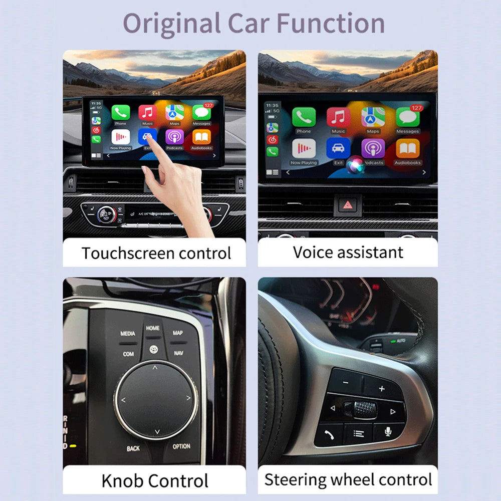 5.8GHz 2 in 1 Wired to Wireless CarPlay and Android Auto Adapter