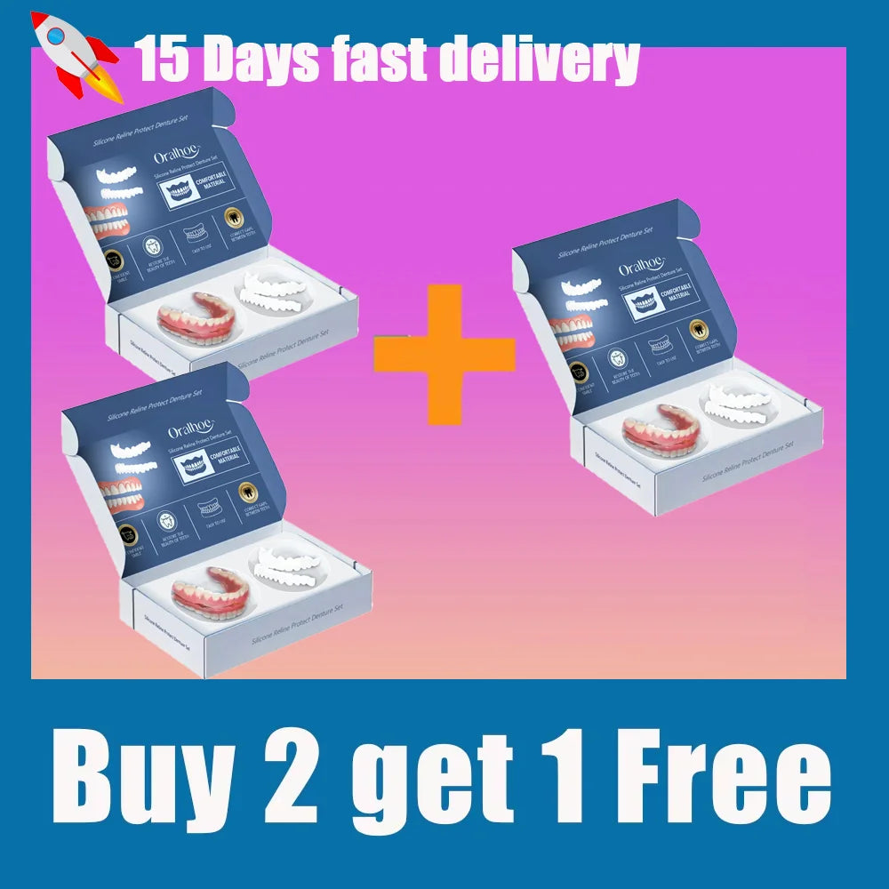 Adjustable Silicone Cosmetic Teeth Veneers Kit - 8