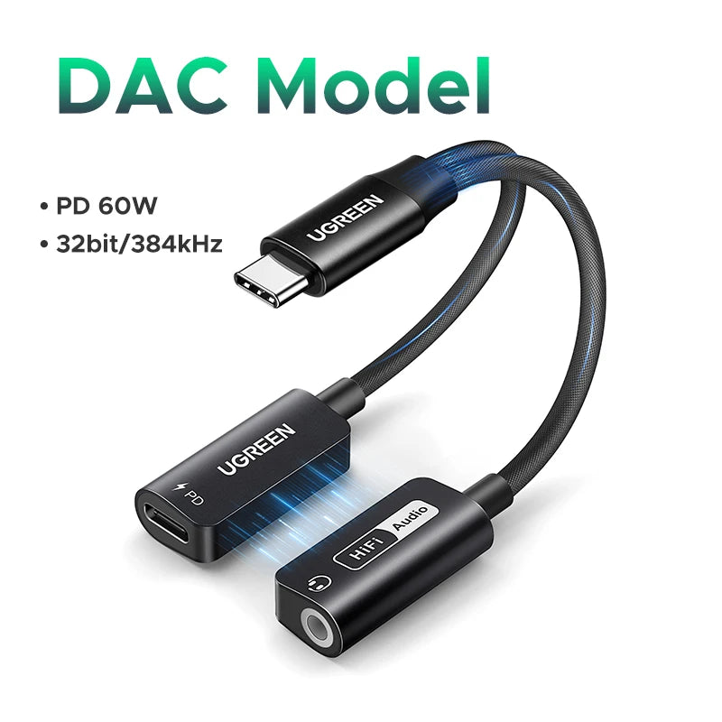 USB-C to 3.5mm AUX Adapter with Hi-Res DAC Audio Converter