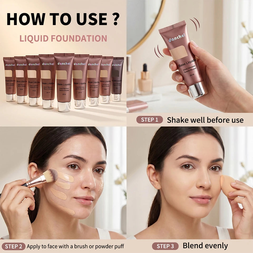 Long-Lasting Velvet Matte Liquid Foundation - 14