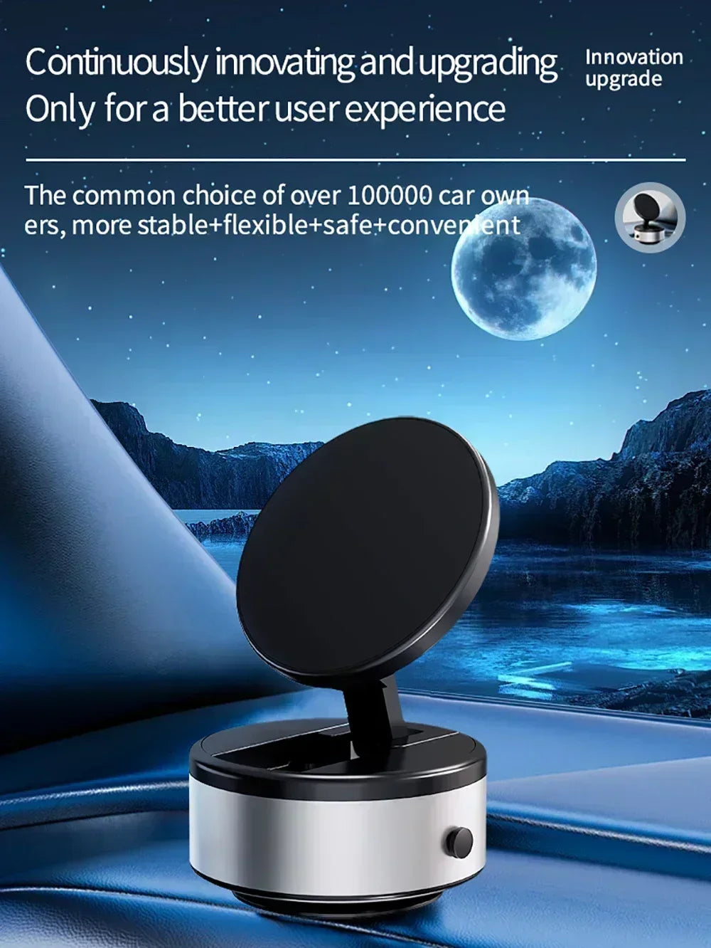 Foldable Magnetic Vacuum Car Phone Holder 360 Degree Adjustable Mount