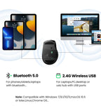 Ergonomic Dual-Mode Bluetooth 5.0 & 2.4G Silent Wireless Mouse