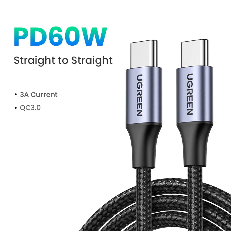60W USB-C to USB-C Fast Charging and Data Sync Cable