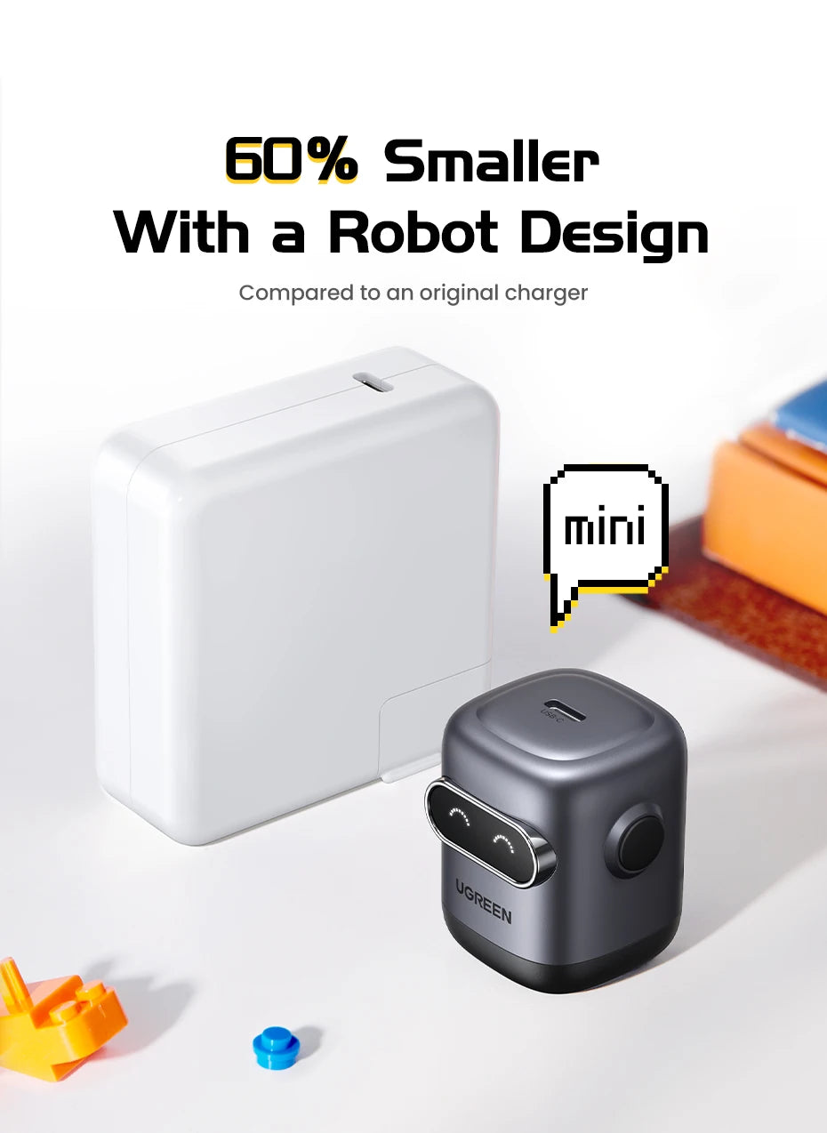 30W GaN USB-C Robot Fast Charger for Smartphones and Tablets