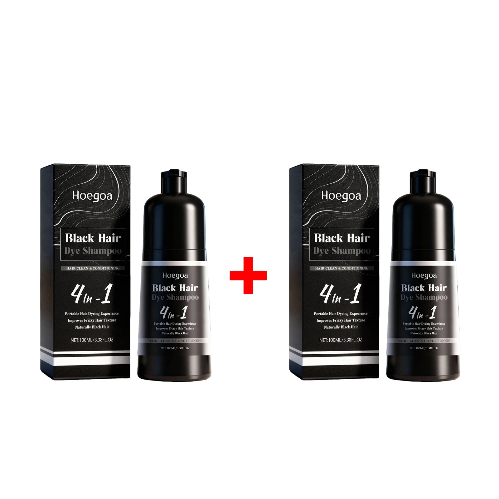 4-in-1 Instant Black Hair Dye Shampoo for Gray Coverage - 15