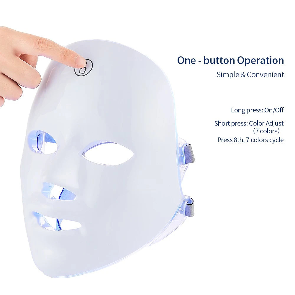 7-Color Rechargeable LED Photon Light Therapy Face Mask