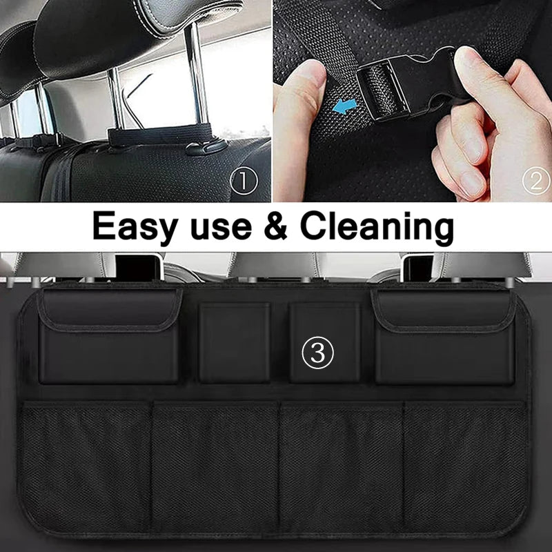 Waterproof Car Seat Back Organizer with 8 Storage Pockets