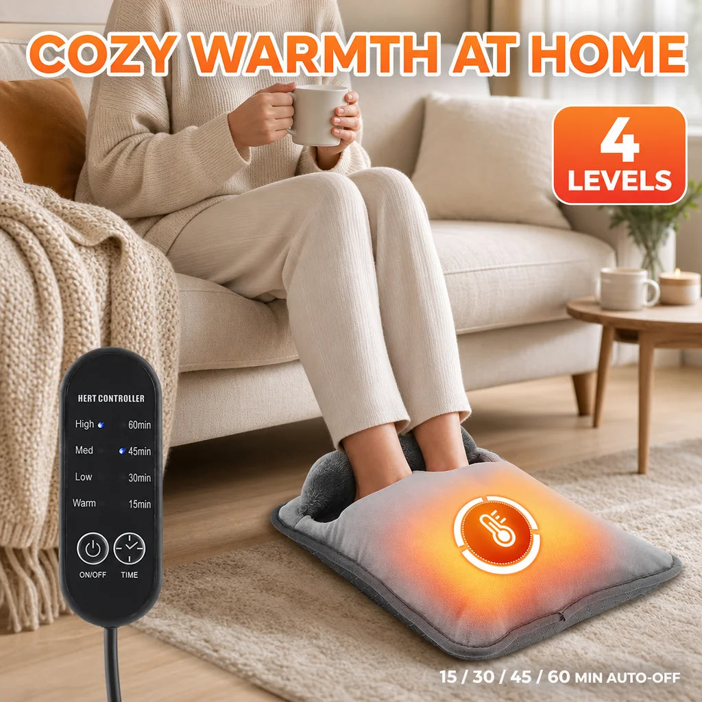 Electric Heated Foot Warmer with Adjustable Heat and Timer