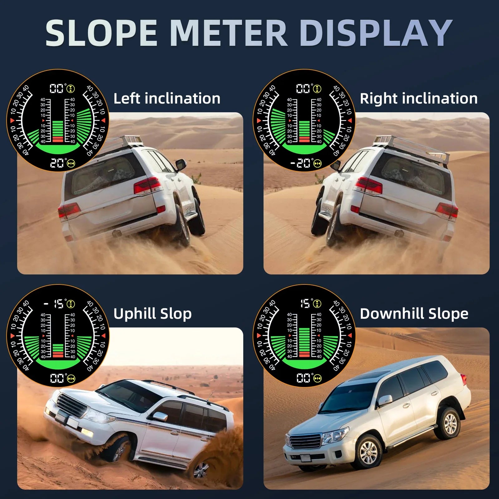 M60 GPS Car HUD Inclinometer Speedometer Voltage Monitor Clock
