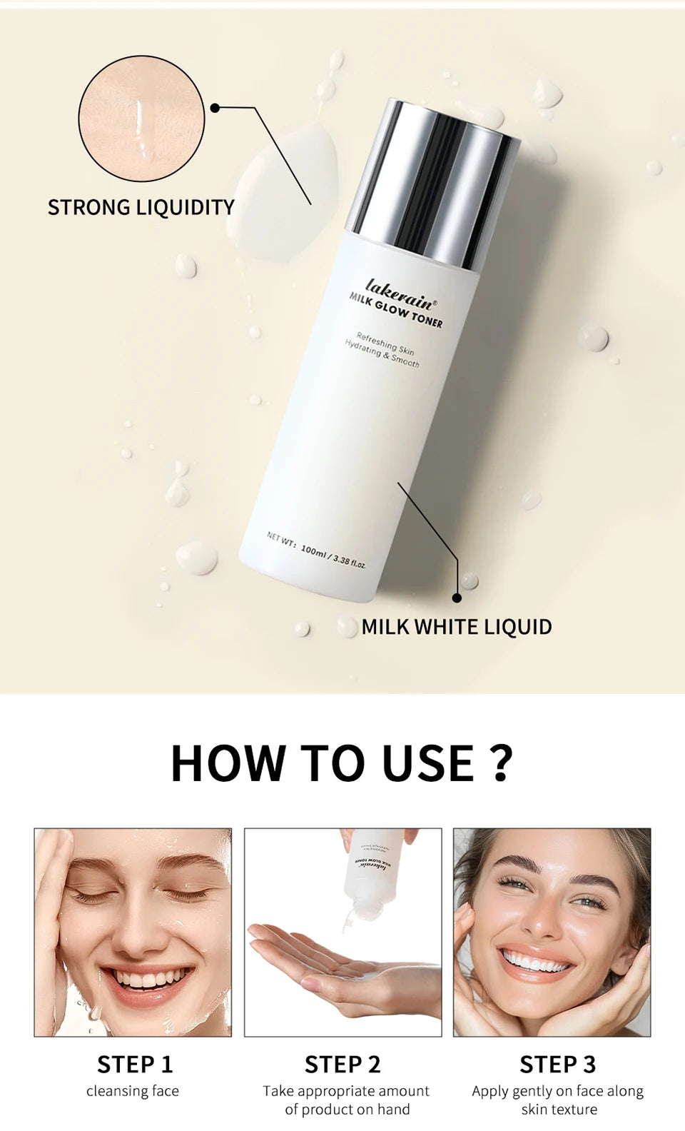 Hydrating Milk Glow Facial Toner for Brightening and Smooth Skin - 13