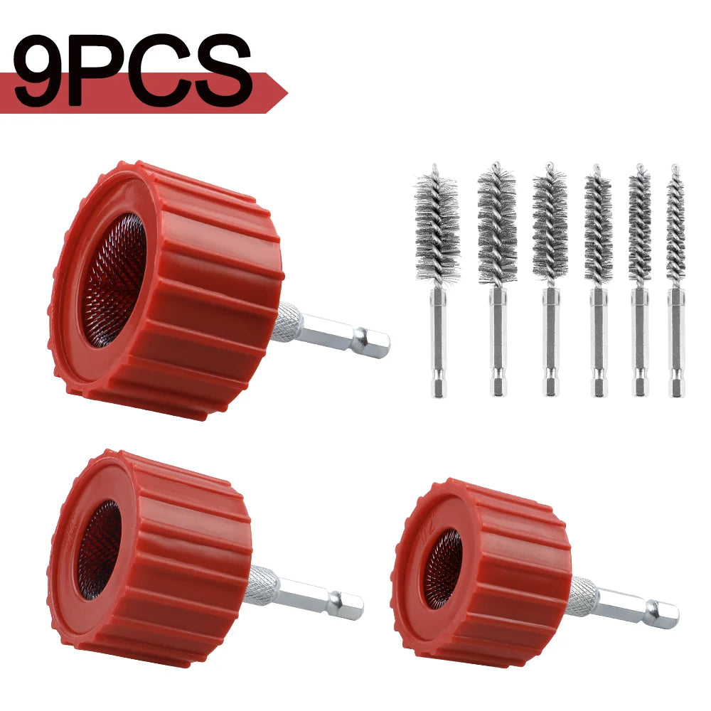 Copper Pipe and Tube Cleaning Brush Set for Electric Drills - 10