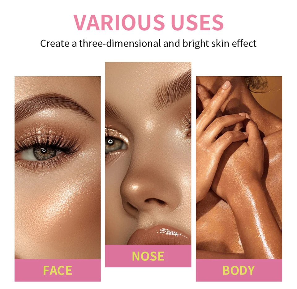 8-Color Cream Highlighter and Blush Makeup Palette - 13