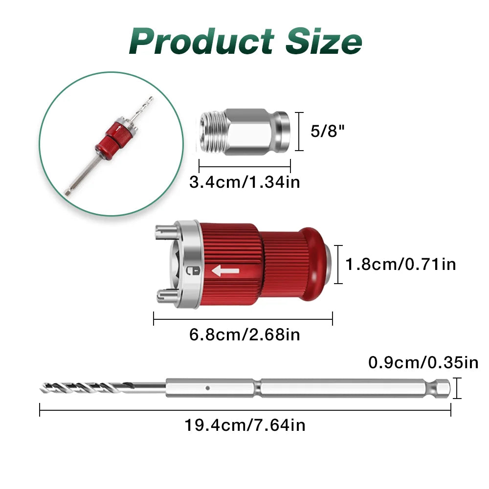 Quick-Release Hole Saw Connecting Rod with Hex Shank - 2