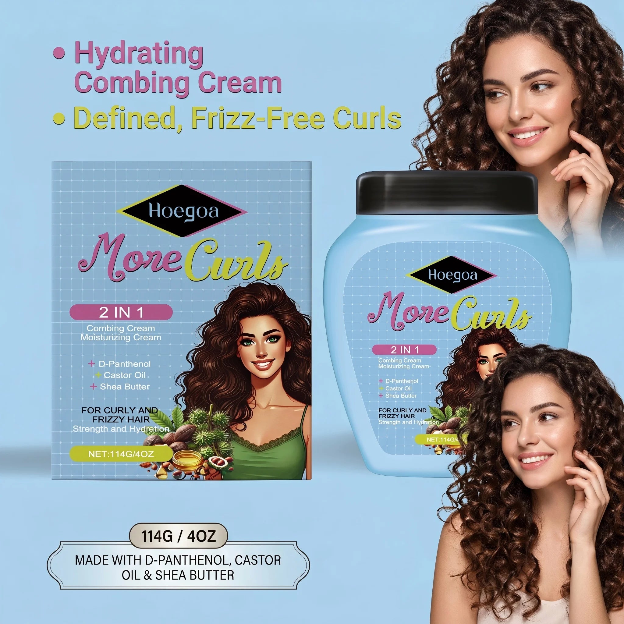 Curl Defining and Moisturizing Hair Cream for Frizzy Hair - 10