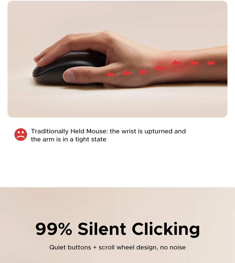 Ergonomic Vertical Wireless Mouse with Bluetooth and 2.4G