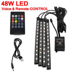 48 LED RGB Car Interior Foot Light Kit with App and Remote Control