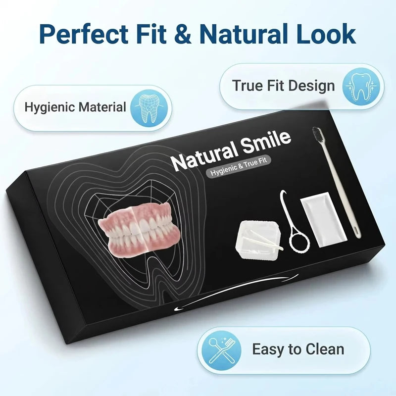 Full Mouth Denture Set with Storage and Cleaning Tools