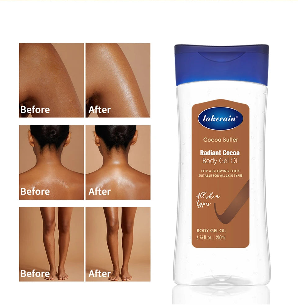 Radiant Cocoa Butter Body Gel Oil for Hydrated Glowing Skin