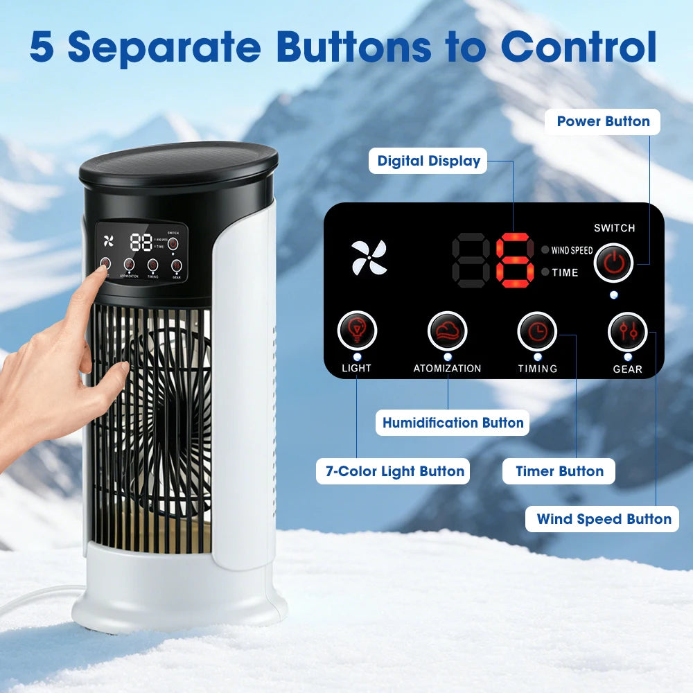 Portable Desktop Air Cooling Fan with Humidifier
