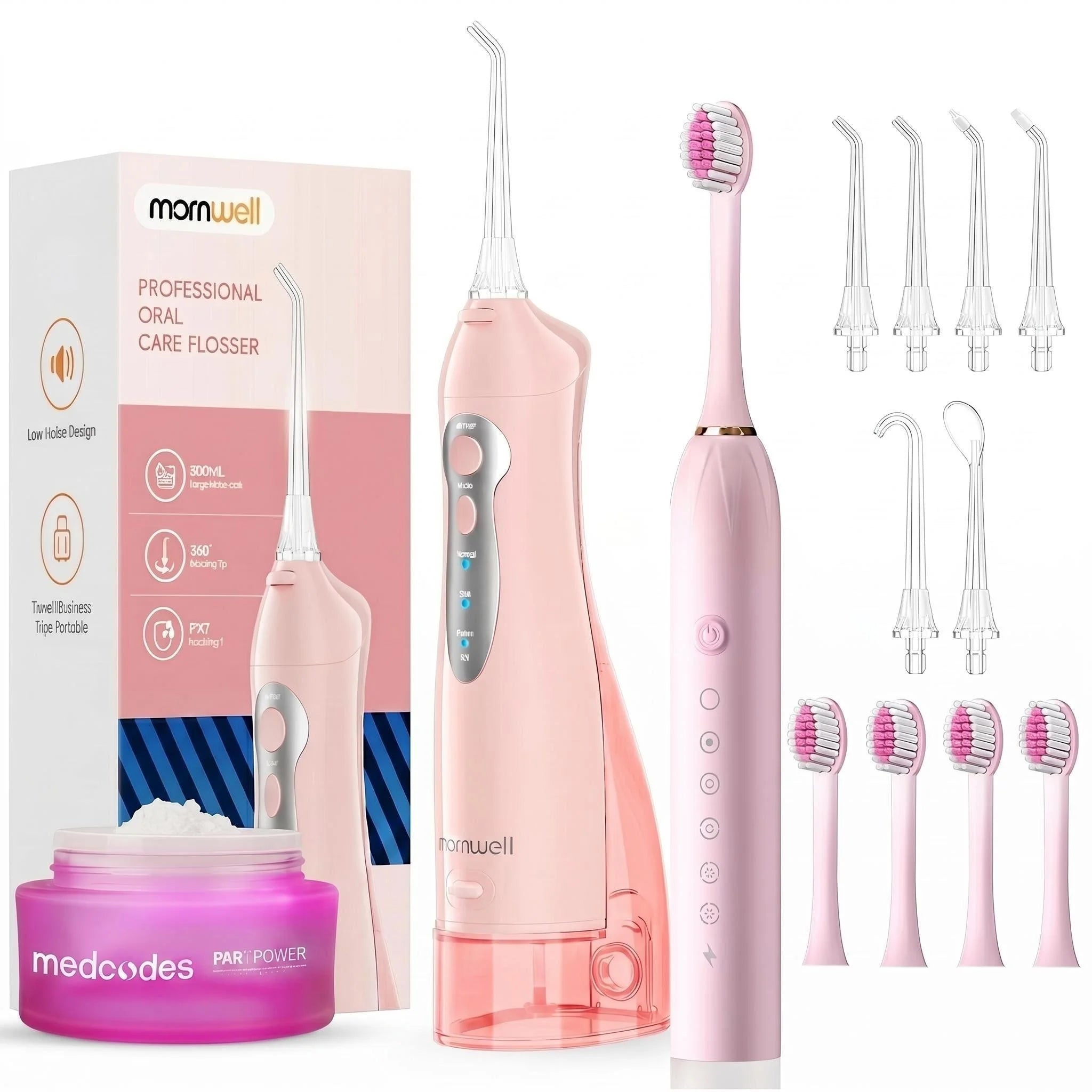 Portable Oral Irrigator and Electric Toothbrush Dental Care Kit - 25