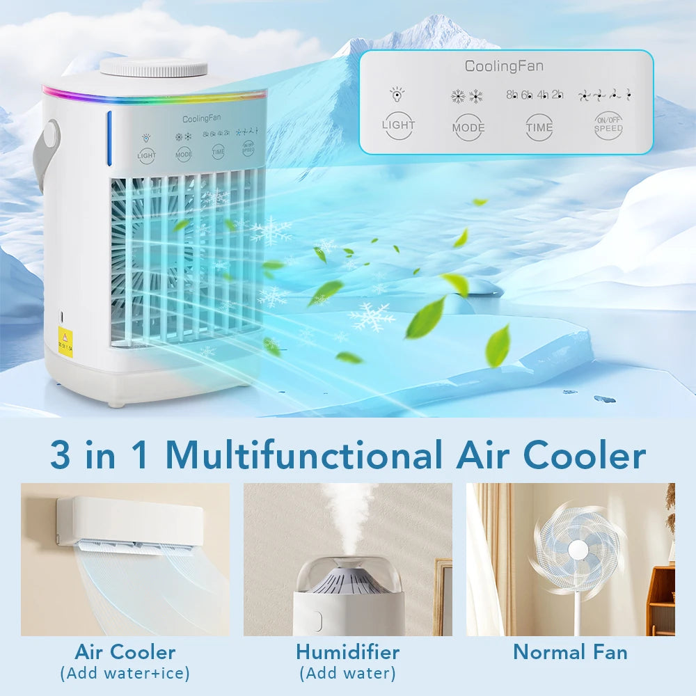 Portable Desktop Air Cooler and Humidifier with Misting Fan - 7