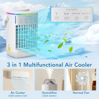 Portable Desktop Air Cooler and Humidifier with Misting Fan