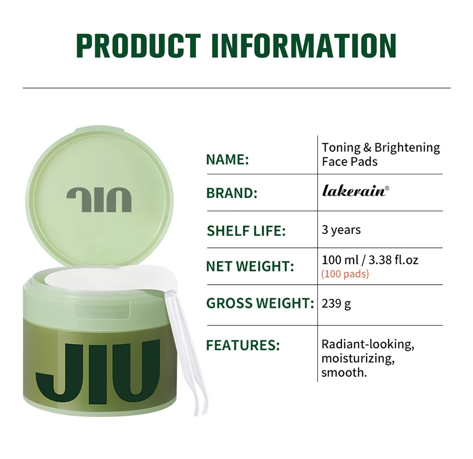Toning and Brightening Facial Skincare Pads