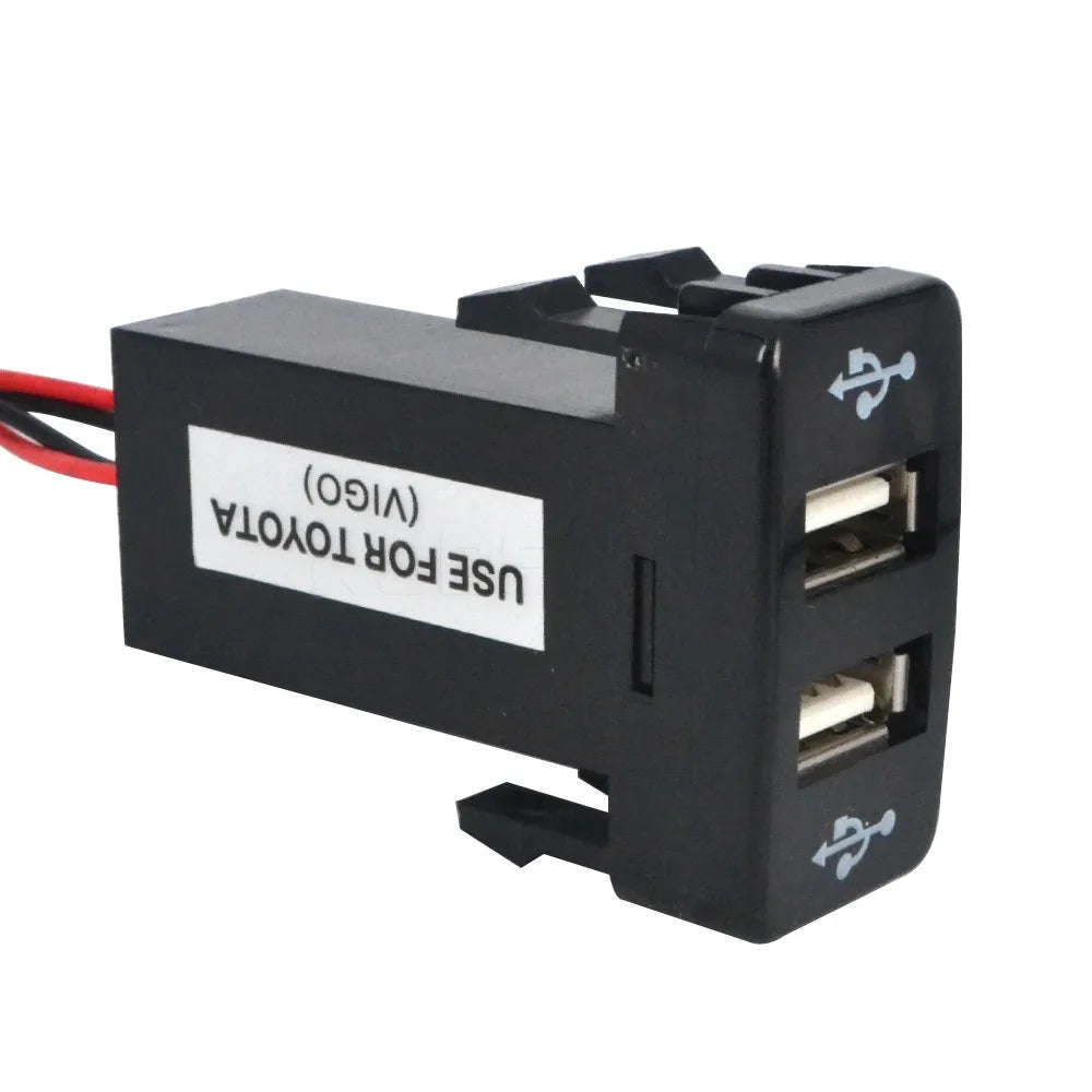 Dual USB Port Dashboard Mount Charger for Toyota VIGO 12V 24V