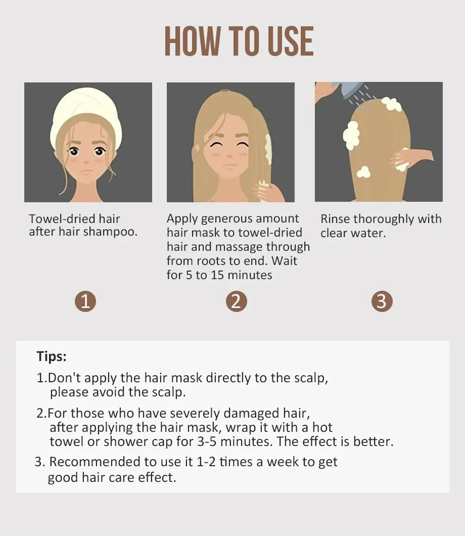 Keratin Collagen Deep Repair Hair Mask for Frizzy Damaged Hair