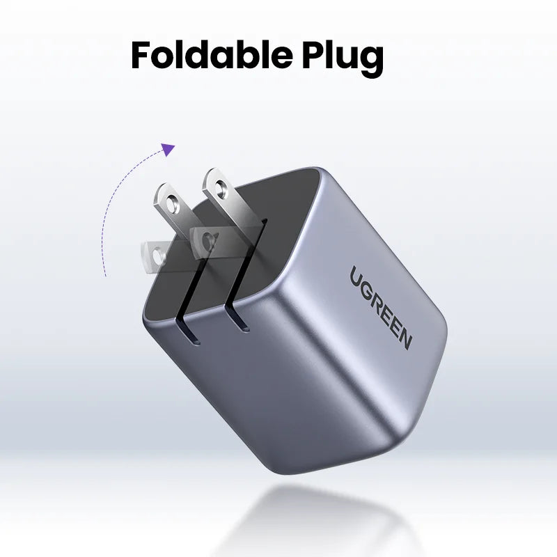 35W GaN Dual Port USB-C and USB-A Fast Wall Charger - 6