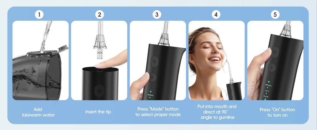 Portable Oral Irrigator and Electric Toothbrush Cleaning Kit