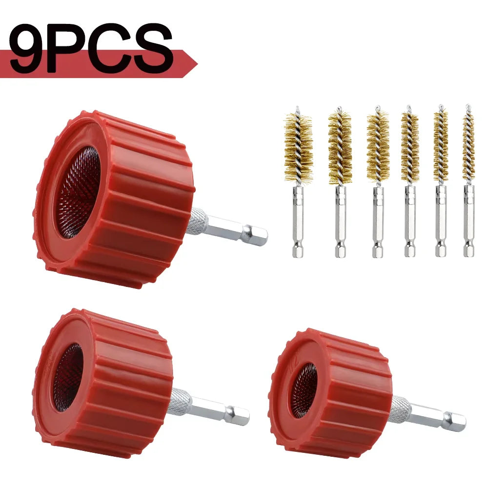Copper Pipe and Tube Cleaning Brush Set for Electric Drills
