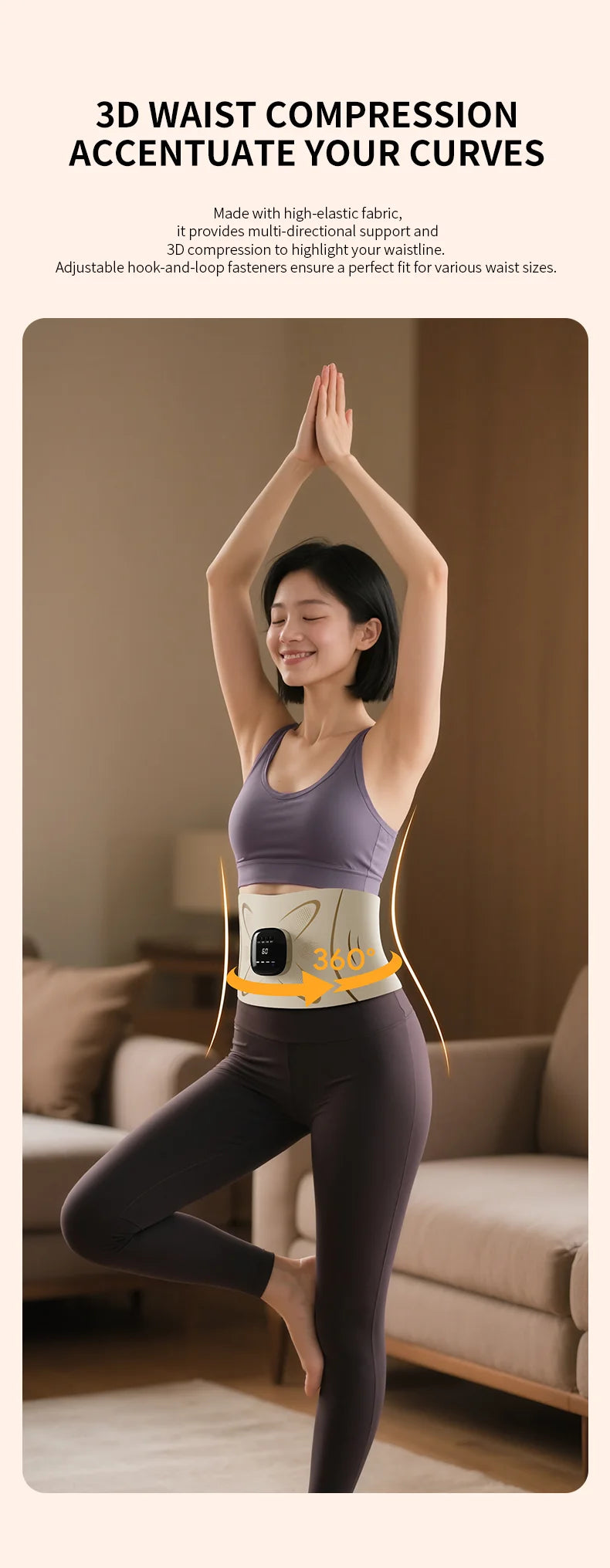 Electric Waist Pulse Massager for Abdominal Toning and Relaxation