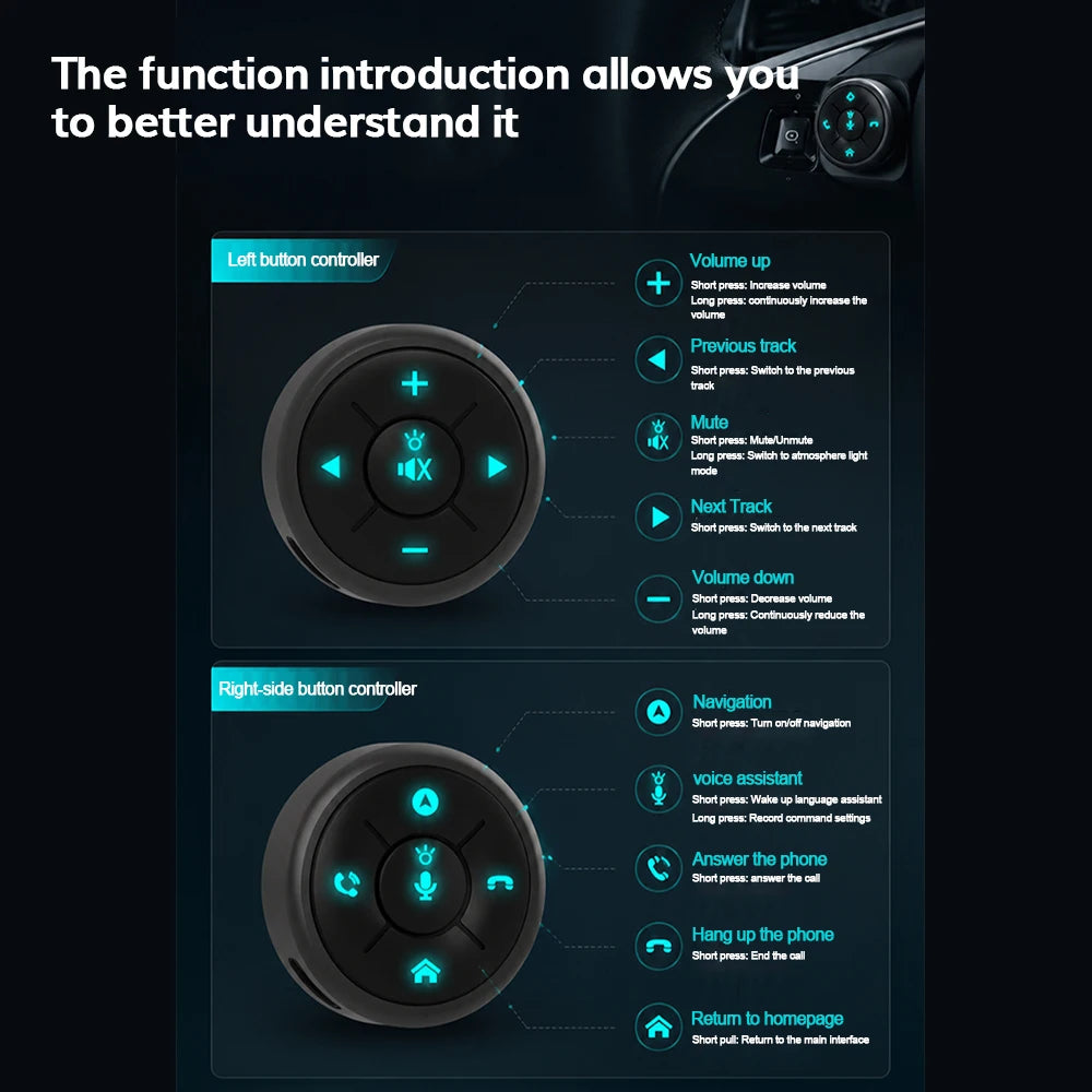10 Key Wireless Steering Wheel Multimedia Control for Car Android Radio