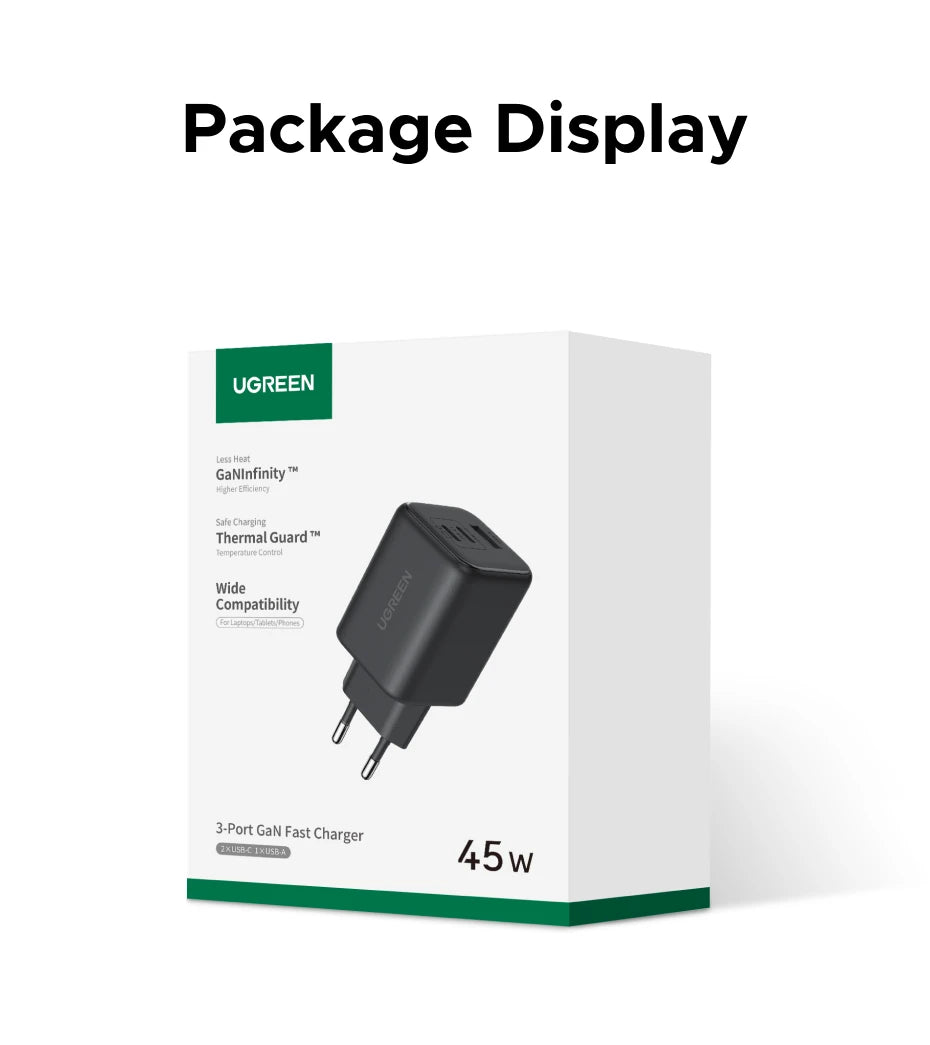 45W GaN USB-C Fast Charger with Power Delivery