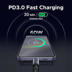 60W USB-C to USB-C Fast Charging and Data Sync Cable
