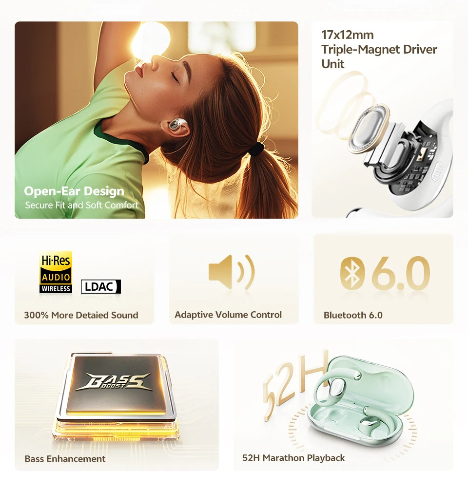Open-Ear Wireless Sport Headphones with 52-Hour Battery Life - 8