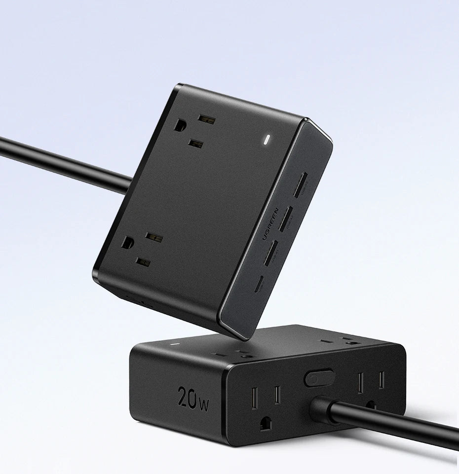 8-in-1 Compact Desktop Power Strip with USB-C Fast Charger - 7