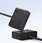 8-in-1 Compact Desktop Power Strip with USB-C Fast Charger