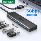4-Port USB 3.0 Data Hub Splitter for Laptops and Desktop PCs