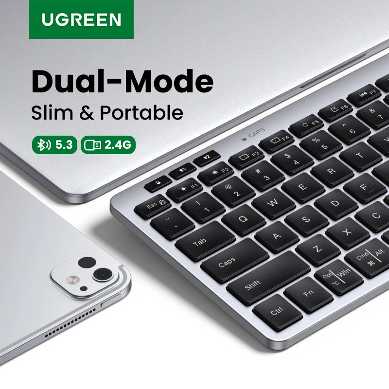 Dual-Mode Bluetooth 5.3 & 2.4G Slim Wireless Keyboard