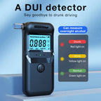 Digital Breathalyzer Alcohol Detector with LCD Display and 3 Color Alert