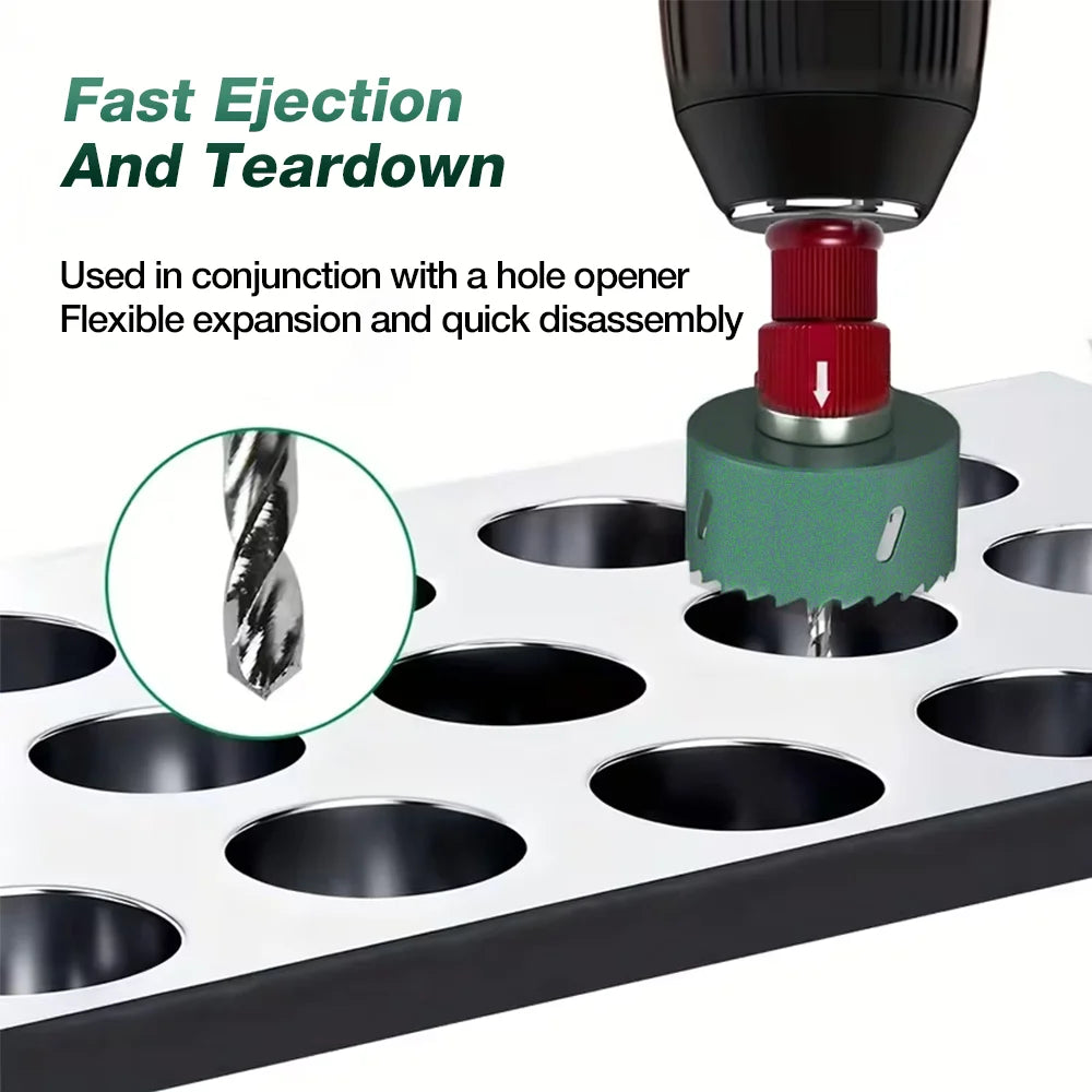 Quick-Release Hole Saw Connecting Rod with Hex Shank
