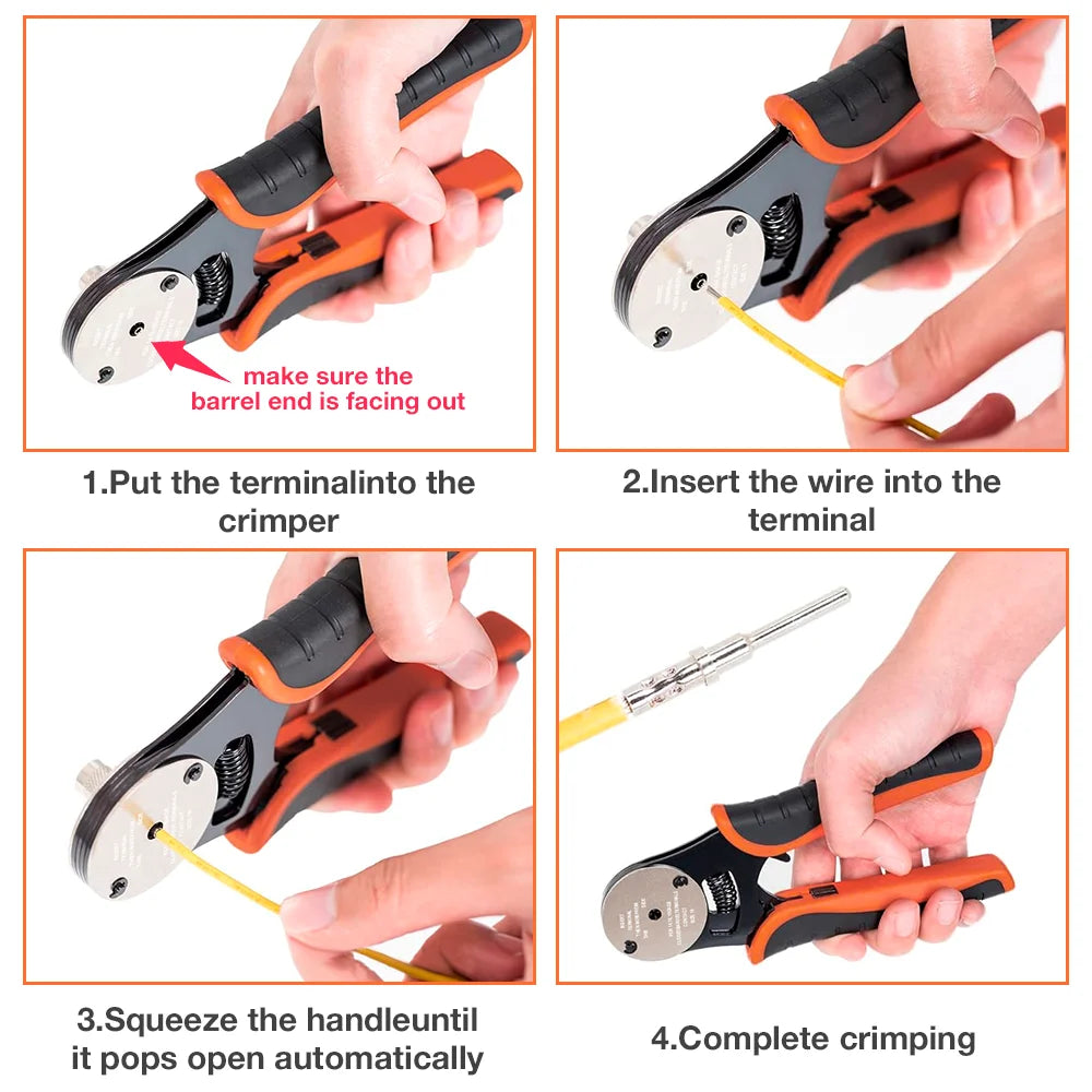 4-Way Indent Crimping Tool for 14-18AWG Deutsch Solid Contacts - 6