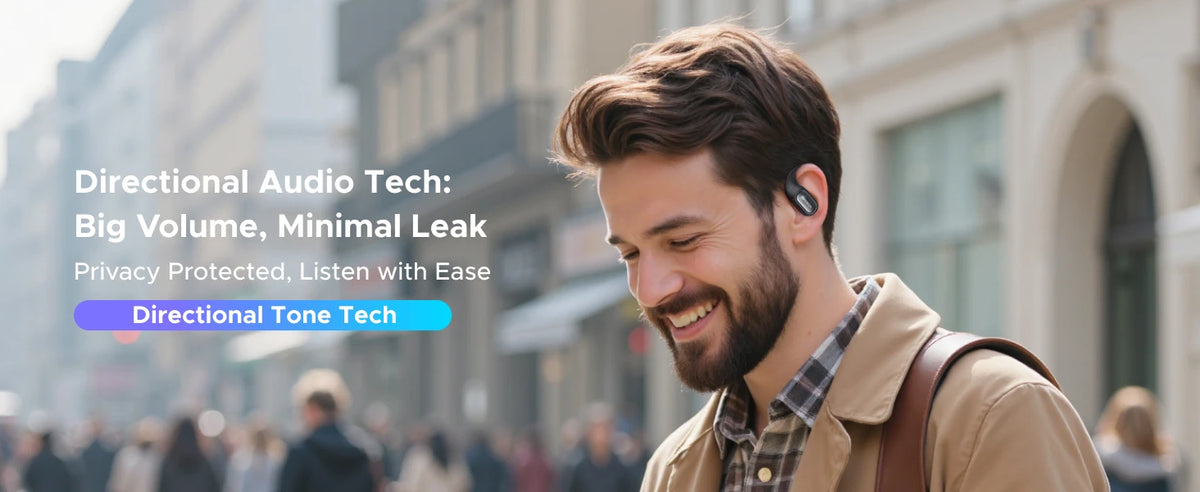 Open-Ear Bluetooth Wireless Sport Earbuds with Ear-Hooks