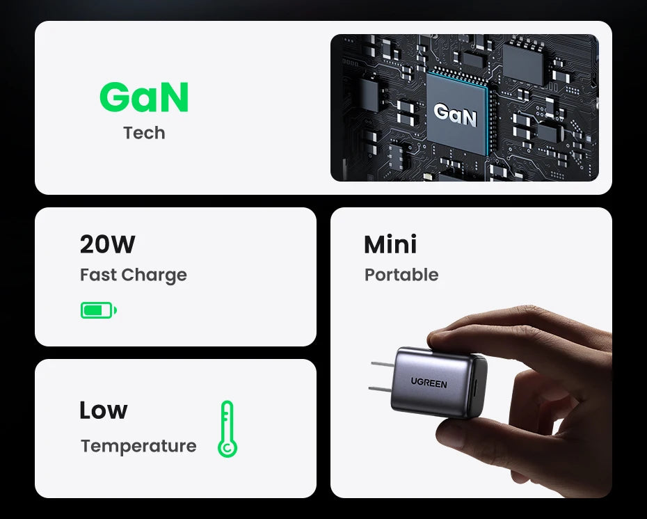 20W GaN USB-C Fast Wall Charger for Smartphones - 8