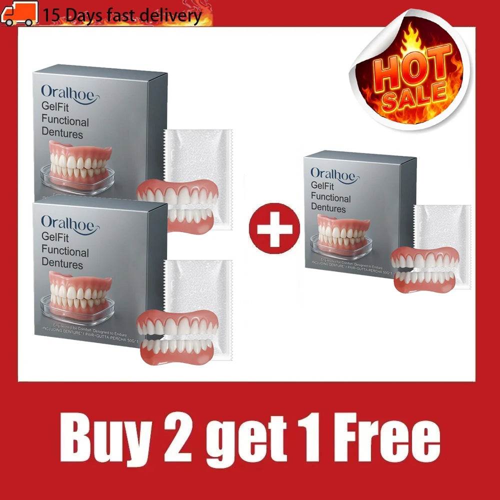 Temporary Silicone Denture Set for Natural Smile Restoration