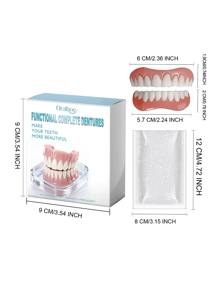 Instant Smile Cosmetic Dentures for Upper and Lower Teeth