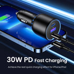 130W 3-Port Fast Car Charger for Laptops and Smartphones
